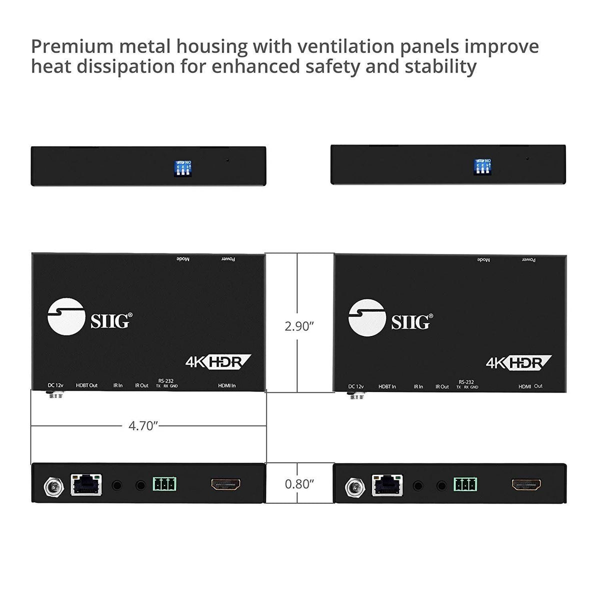 4K HDR HDMI 2.0 HDBaseT Extender Over Single Cat5e/6 P1528