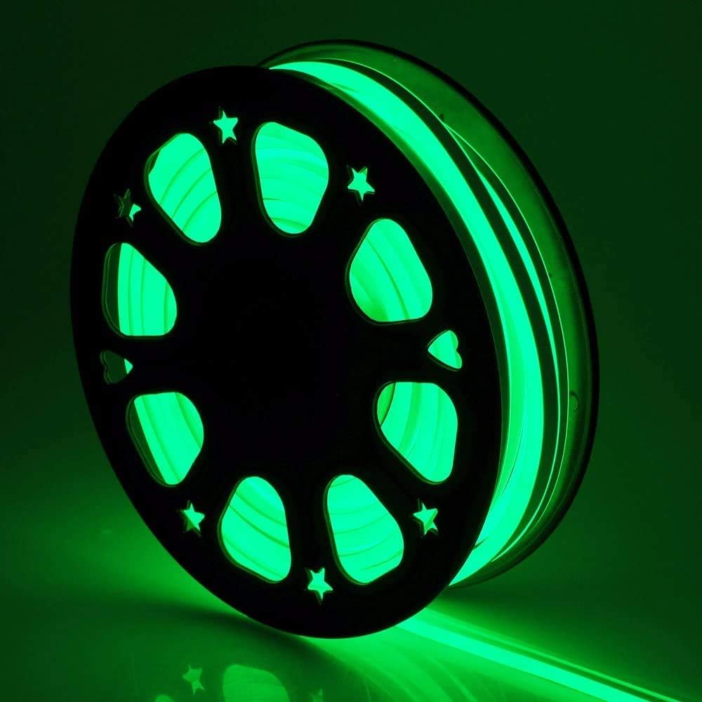 LED Flexible Neon Rope Strip Light 110V 100FT Green F220