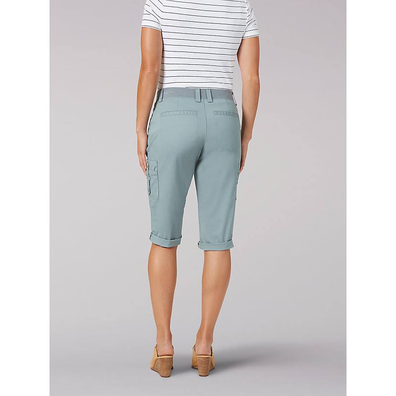 Grey Relaxed Fit Cargo Capris S130