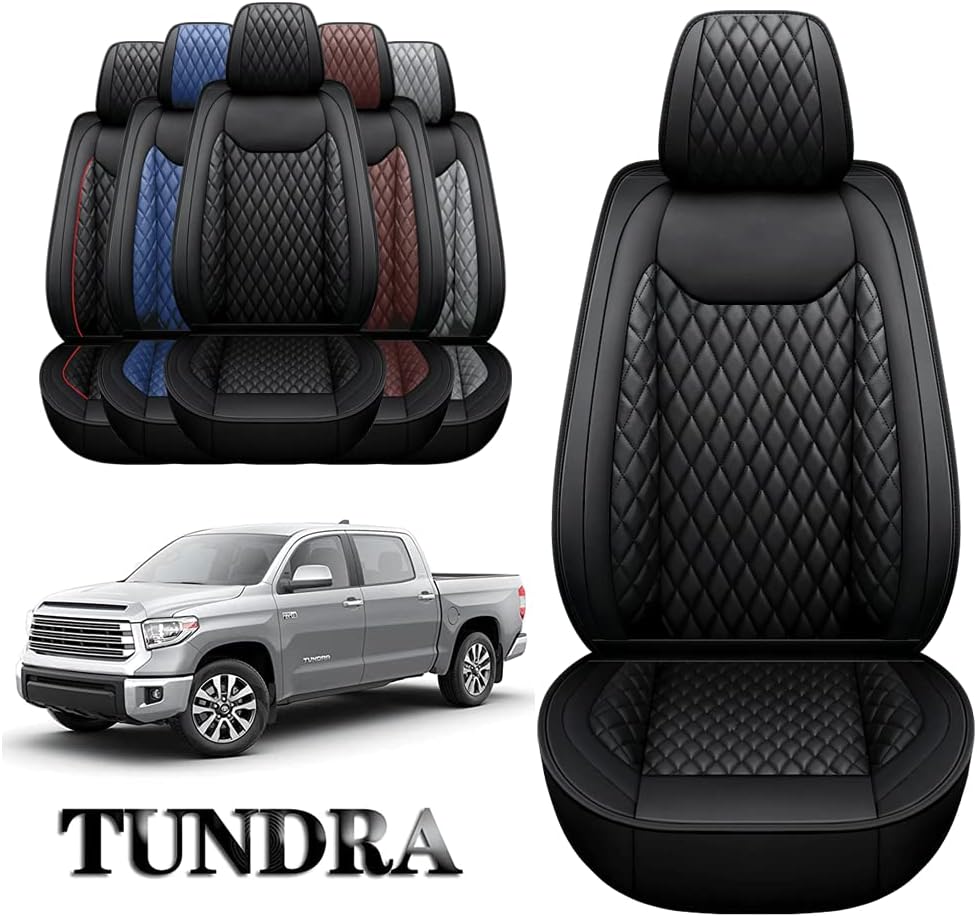 Black Waterproof Leather Car Seat Covers Full Set K90089
