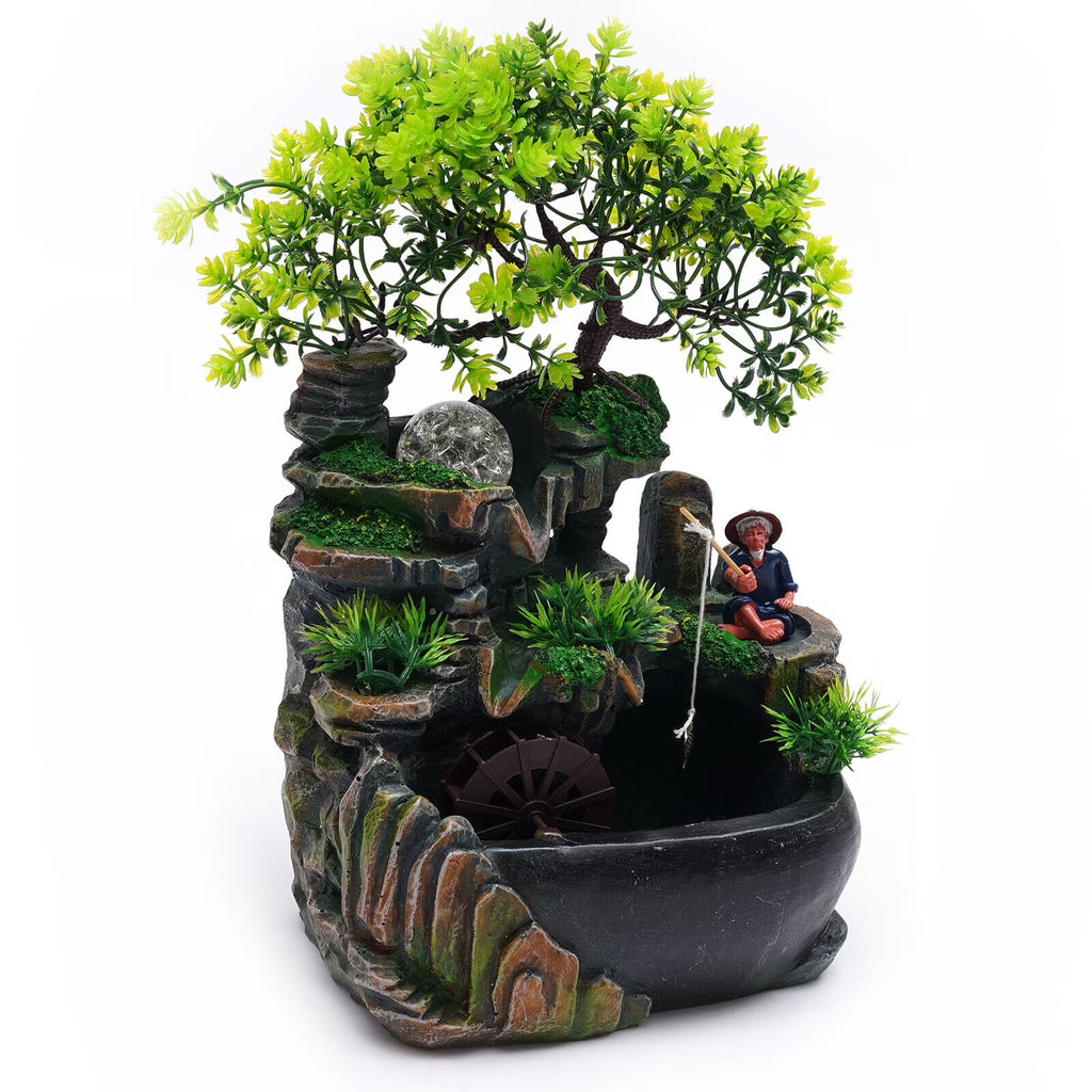 Indoor Rockery Waterfall Fountain Desktop Fountain with LED Light A9951