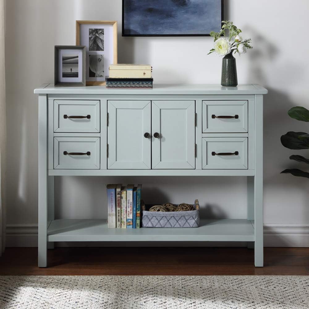 Modern Console Table with Drawers, Cabinet and Bottom Shelf S139