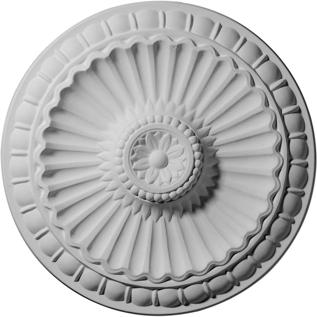 11 1/4x22OD x 1 1/8x22P Hand-Painted Steel Gray Ceiling Medallion L53996