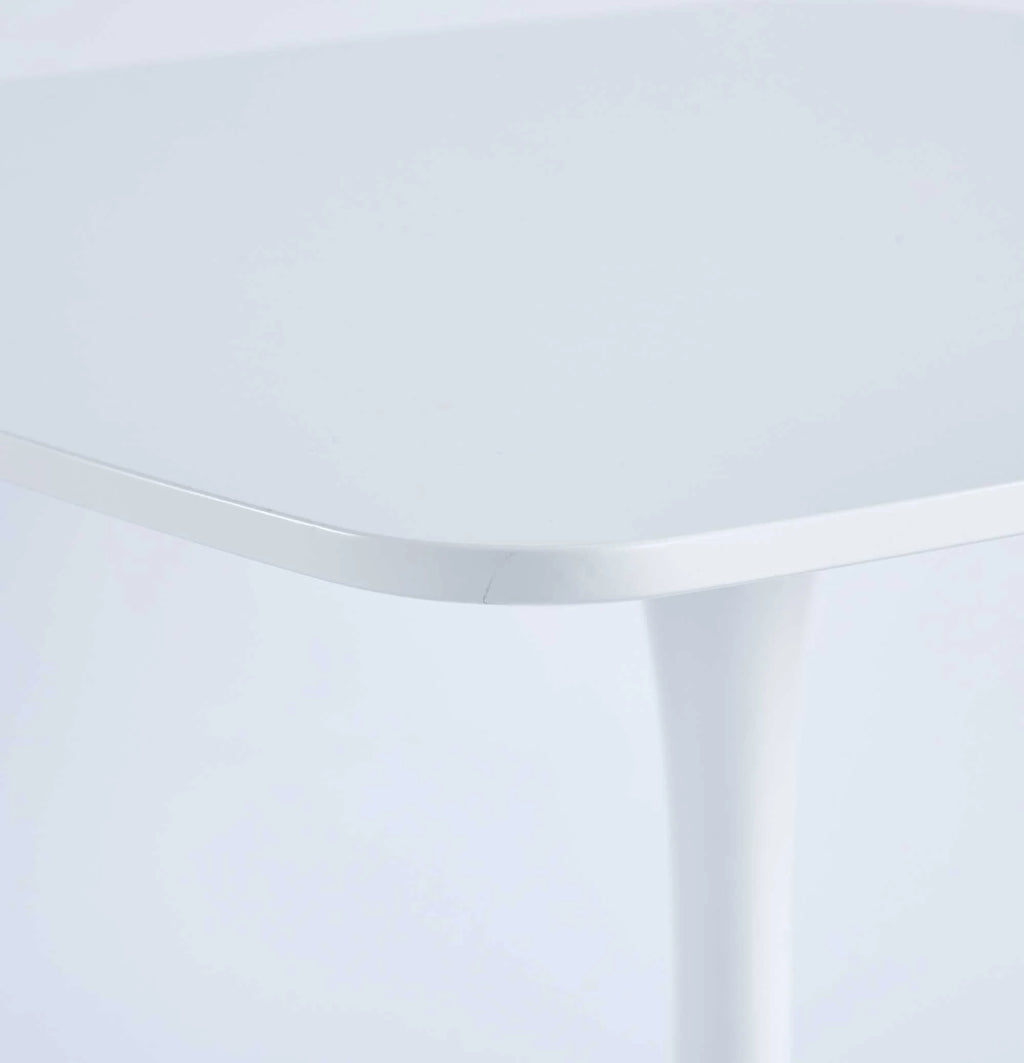 White Mid-century Round MDF Pedestal Dining Table R411