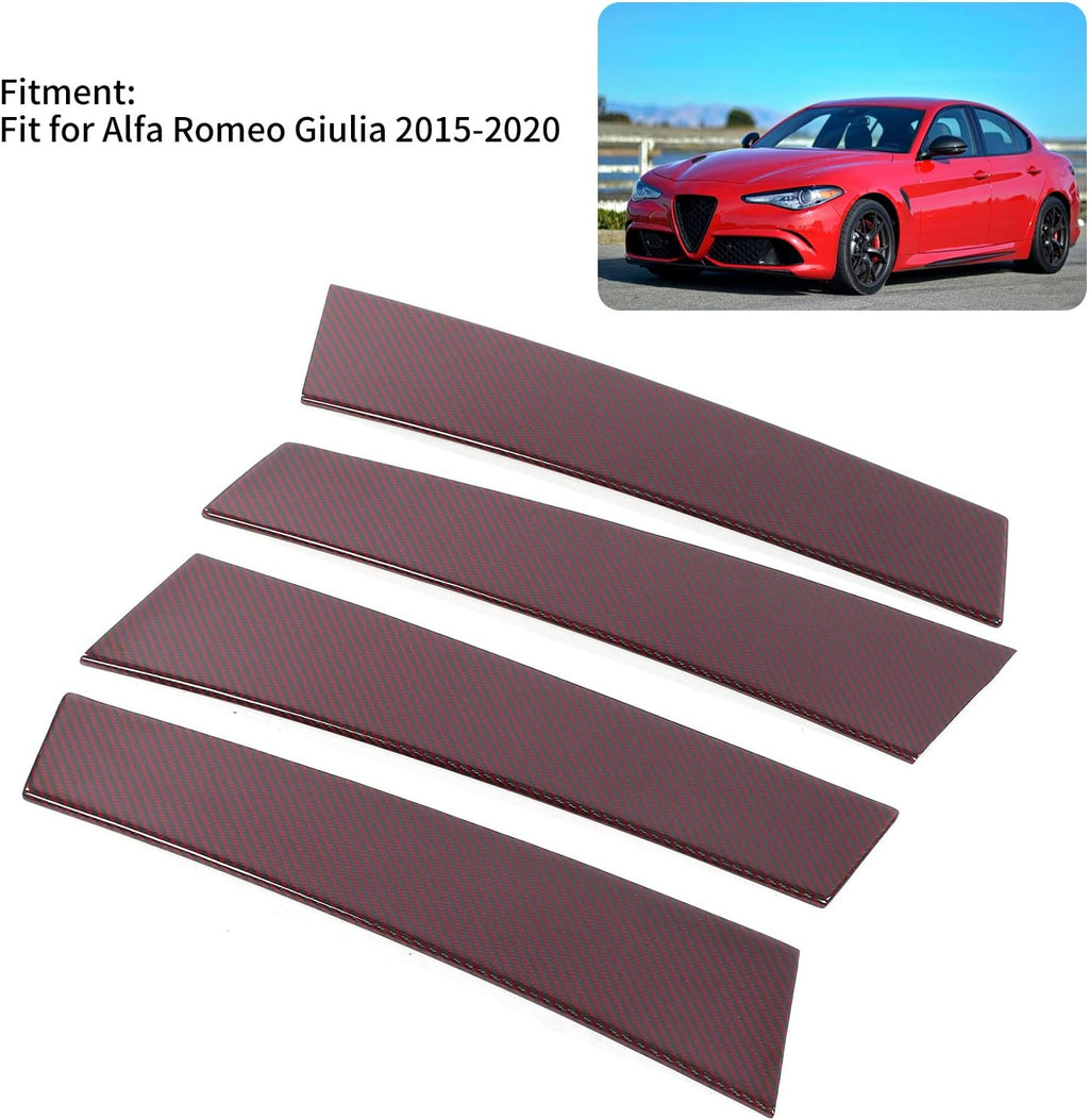 Carbon Fiber B Pillar Post Trim Cover Window Column Stickers Decoration Sticker Y847