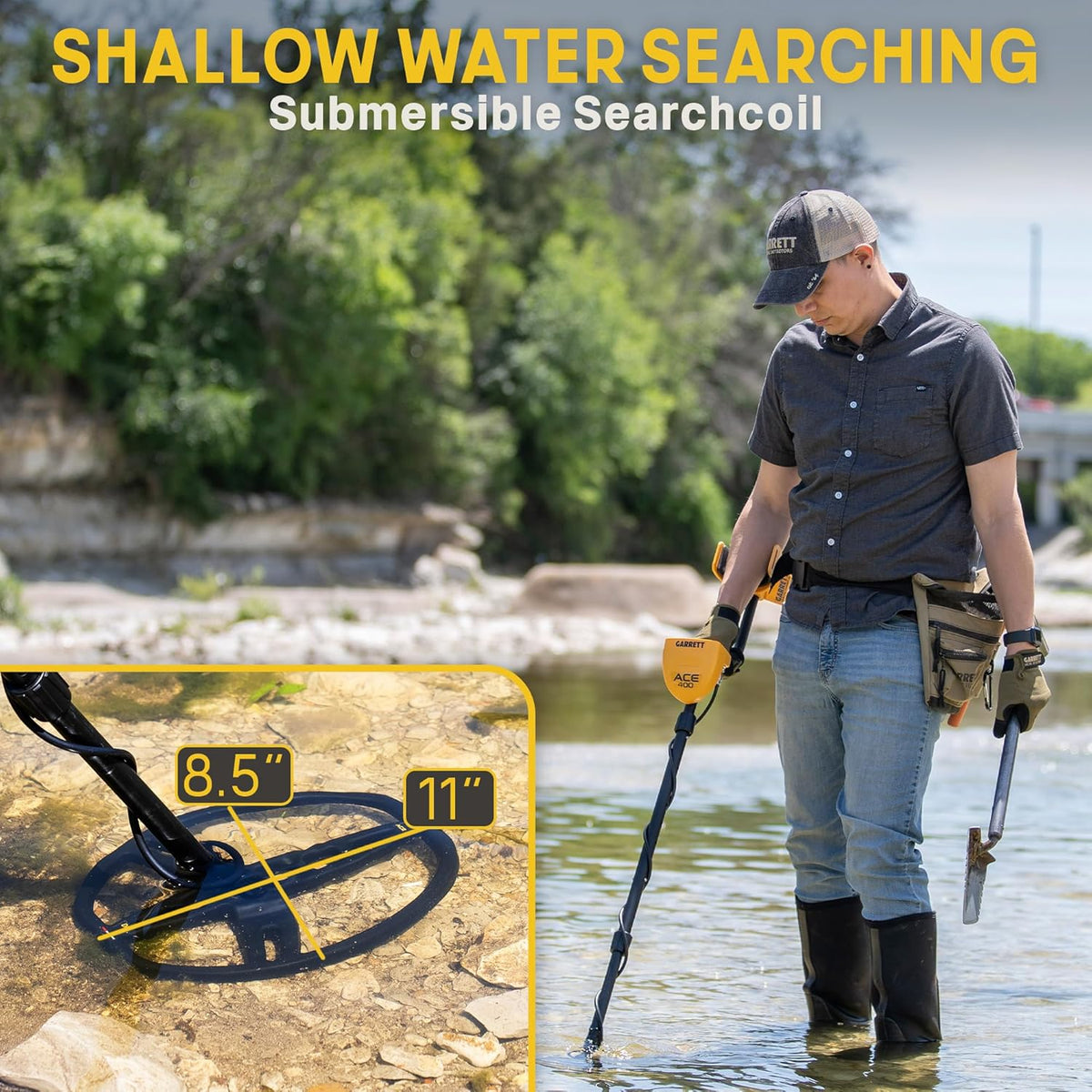 Metal Detector with DD Waterproof Search Coil and Carry Bag I42747