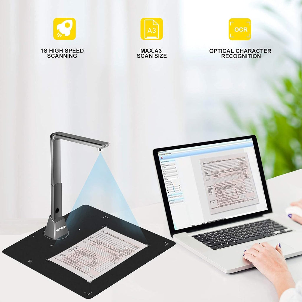 Document Scanner Camera with OCR Function, 10 Mega-Pixel Lens with LED Lights K4661