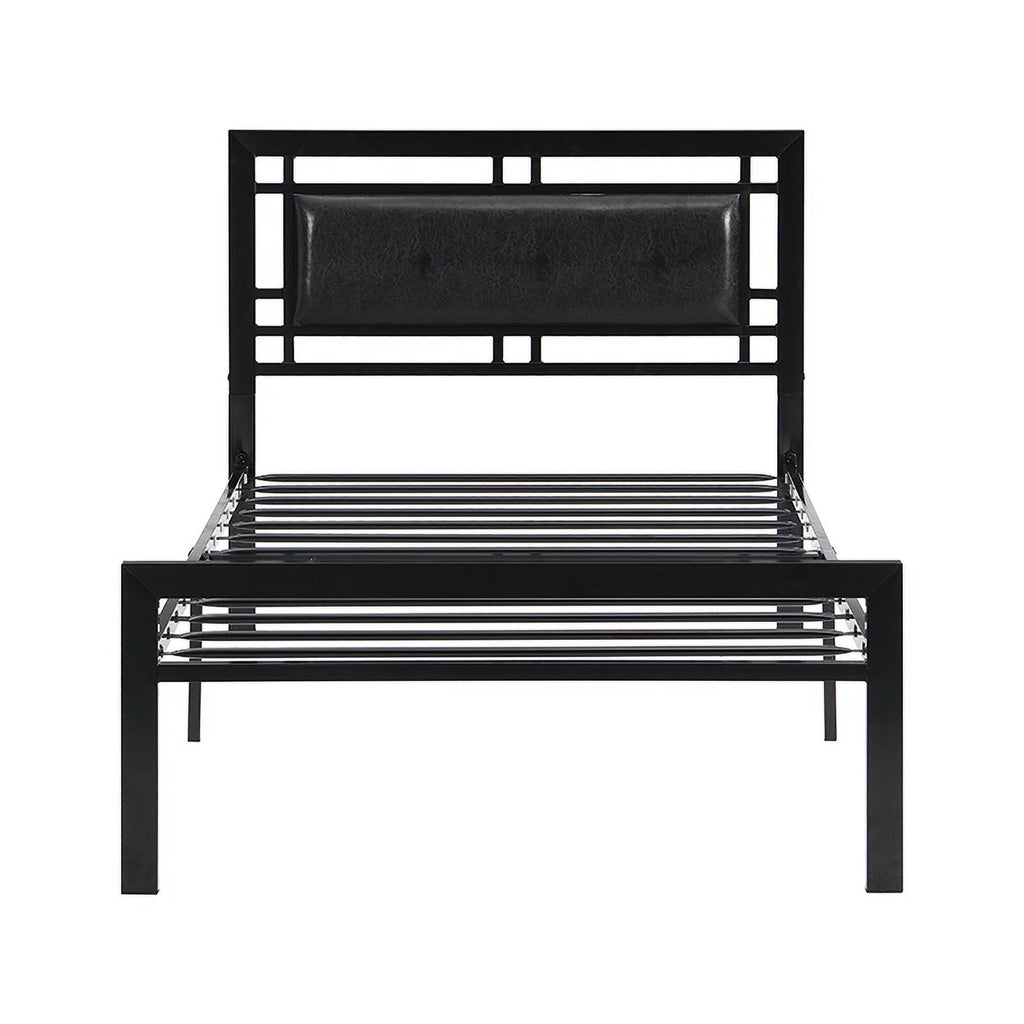 Twin Size Black Metal Bed Frame C6299