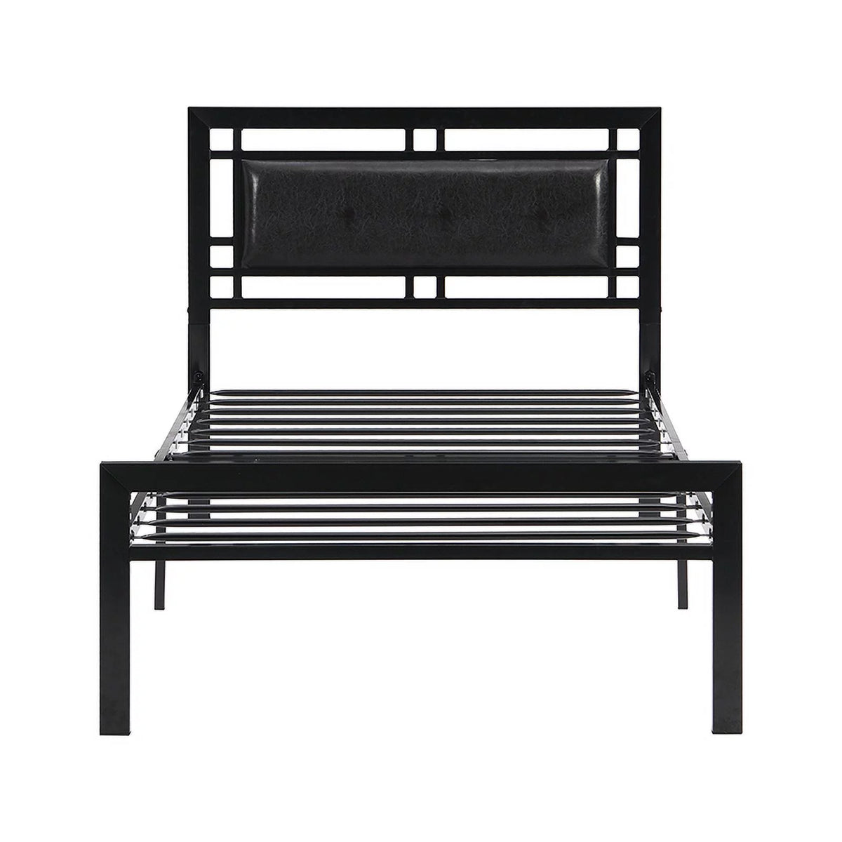 Twin Size Black Metal Bed Frame C6299