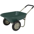 Green Dual Wheel Home Wheelbarrow Yard Garden Cart I115994