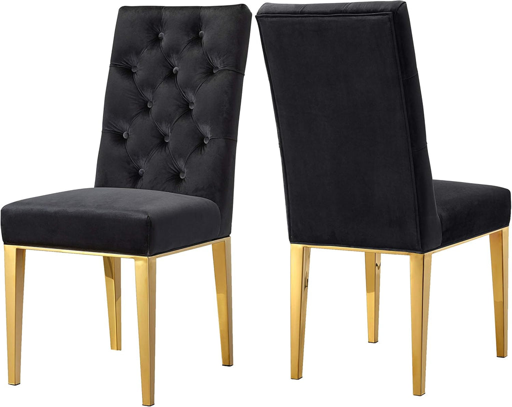 Navy Velvet Dining Chair Set of 2 F9186
