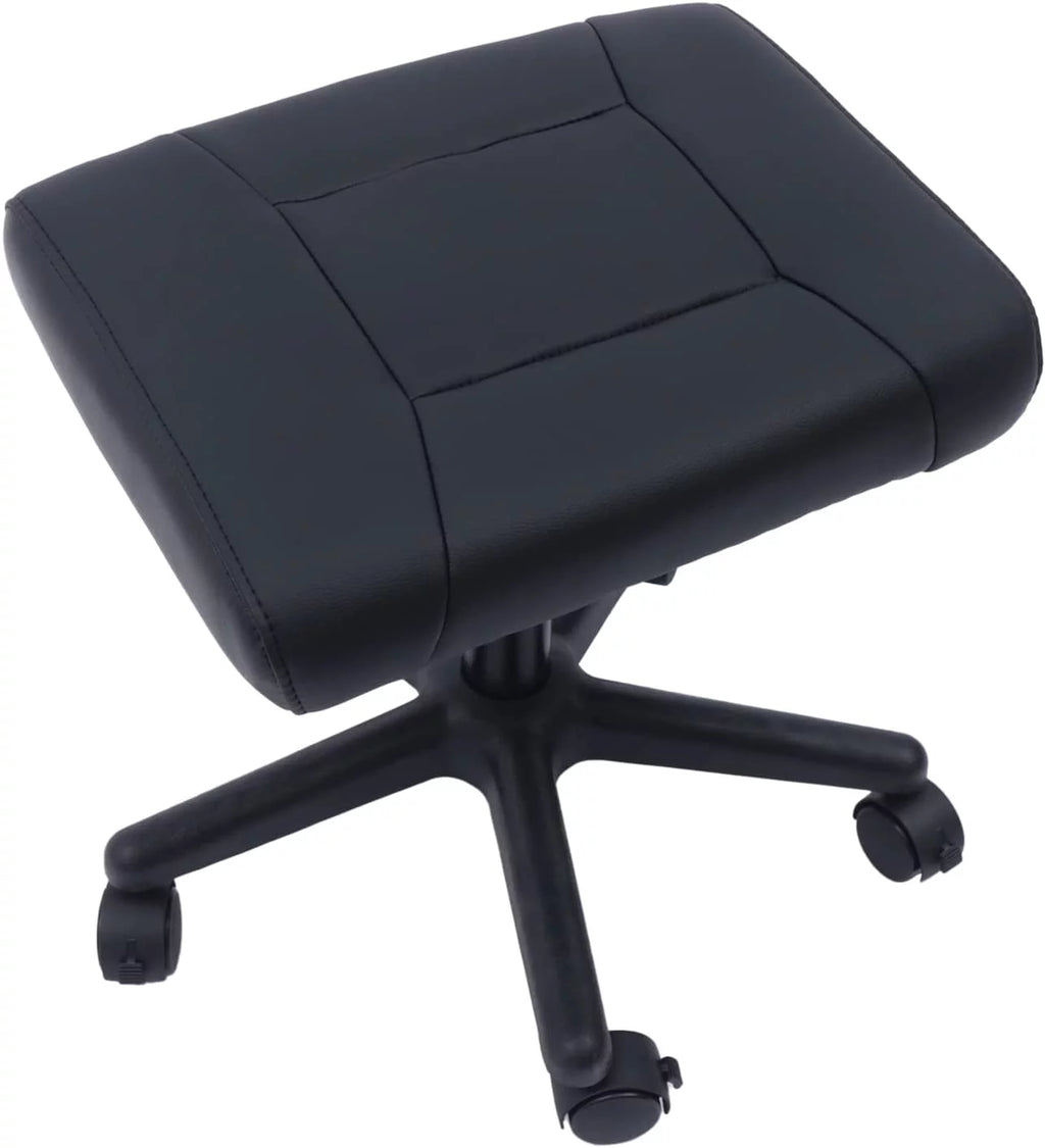 Height Adjustable Leather Foot Stool with Wheels Y820574