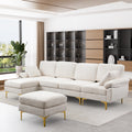 Upholstered Velvet U-shaped Sectional Sofa With Ottoman E228