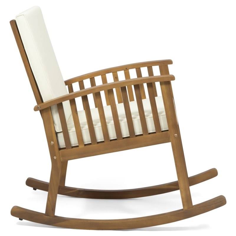 Brown Acacia Wood Rocking Chair Set of 2 A98580