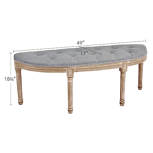 Beige Upholstered Tufted Window Bench F29007