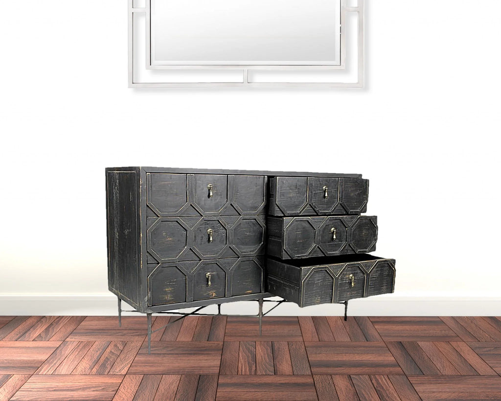 Solid Wood Six Drawer Double Dresser A886