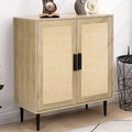 34.4'' Tall Sideboard Buffet Cabinet with Rattan Doors O102176