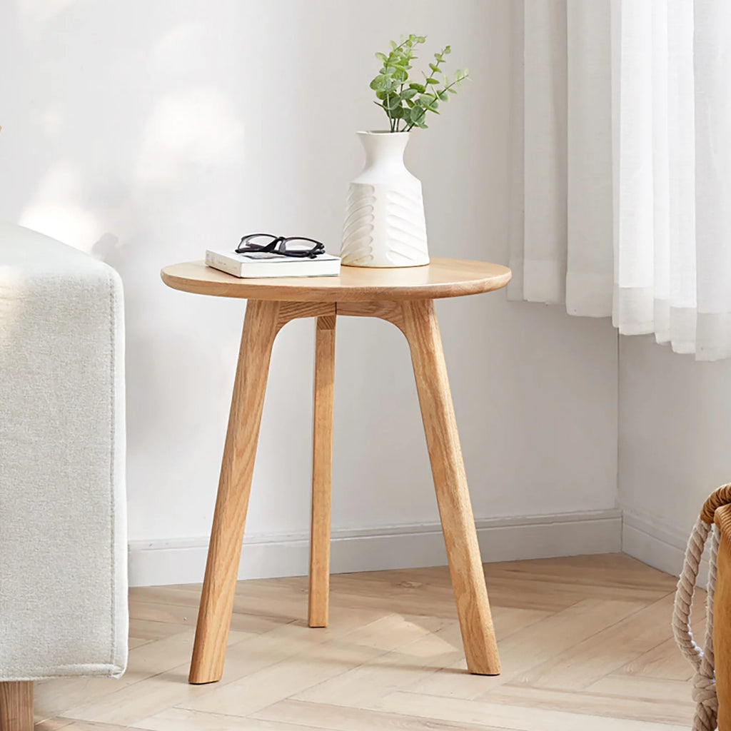 Round Solid Oak Coffee Table T1454
