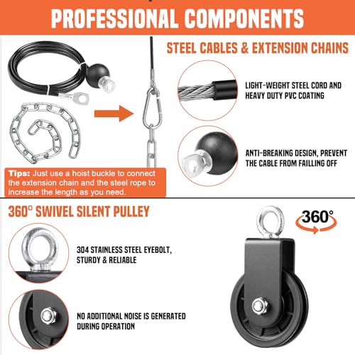 Cable Pulley System Gym with LAT Pull Down Bar and Loading Pin R321938