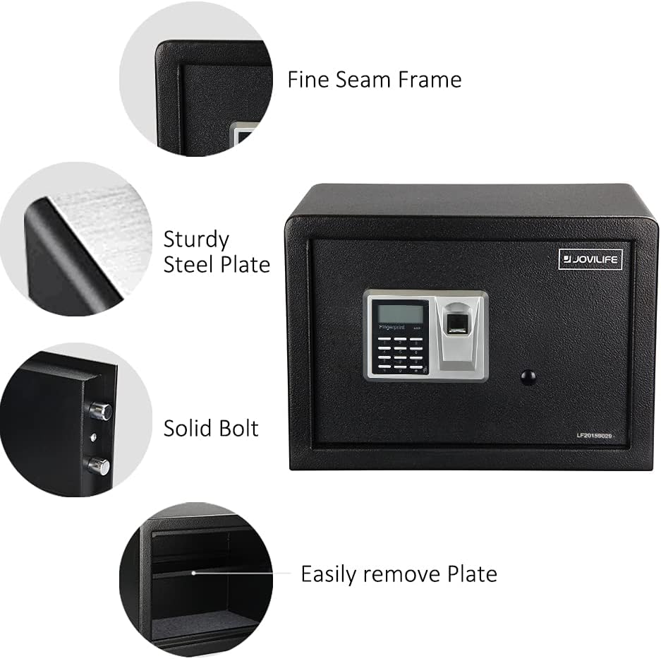 Black Steel Fingerprint Safe Box U456101