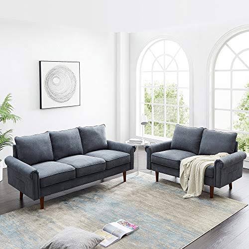 Gray 2-Piece Sofa Loveseat and 3-Seater Couch Z5806