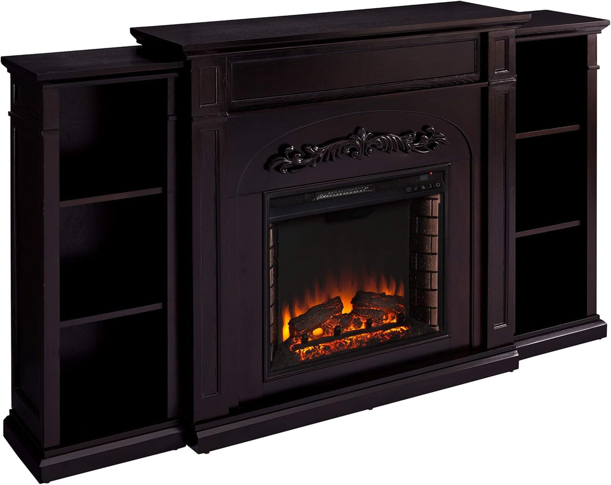 Espresso Electric Bookcases Fireplace E57759