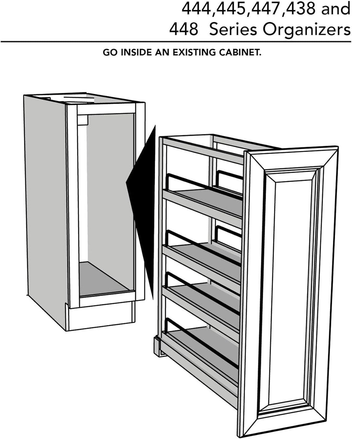 11 Inch Base Cabinet Pullout Storage Organizer with Adjustable Wood Shelves and Chrome Rails Y981