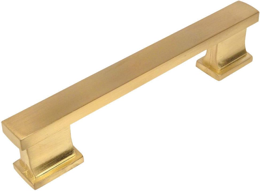 10 Pack Brushed Brass Cabinet Hardware Handle Pull 4 Inch Hole Centers H1323