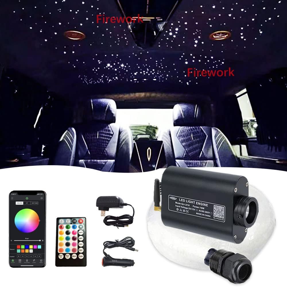 460pcs 0.03in 9.8ft RGBW LED Fiber Optic Star Ceiling Light Kit R8458