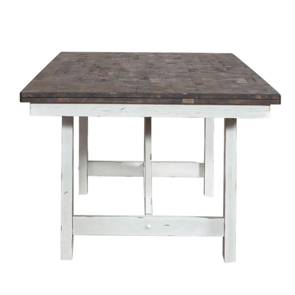 White Rubberwood Trestle Table X558