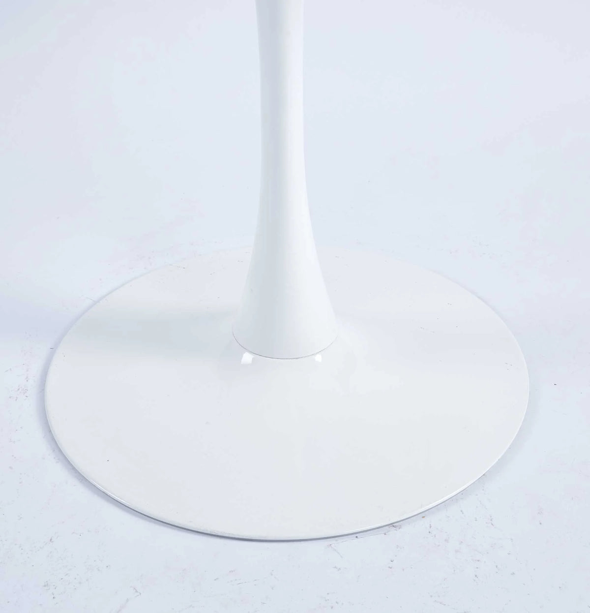 White Mid-century Round MDF Pedestal Dining Table R411