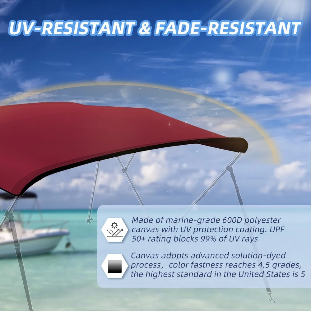 Burgundy Marine Grade Waterproof Bimini Top Replacement Cover M26010