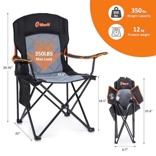 Oversized Padded Camping Chair with Arms O1994