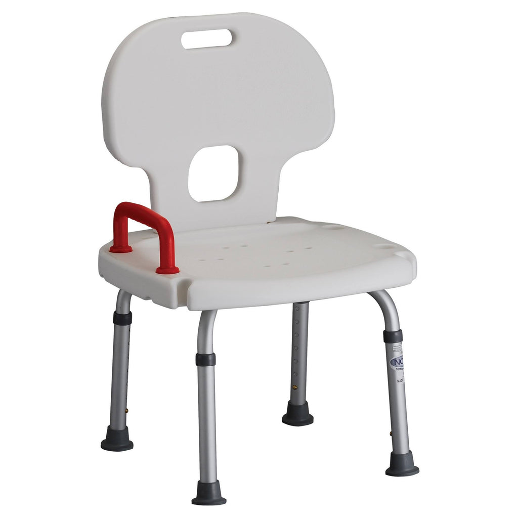White Bath Seat with Back and Handle E968589
