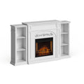 White Electric Fireplace Bookcase W3365