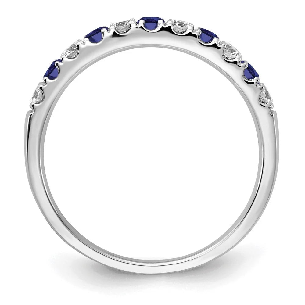 14k White Gold Sapphire & Lab Grown Diamonds Engagement Ring E51294