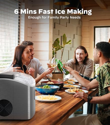 Black Countertop Nugget Ice Maker with Self-Cleaning U919