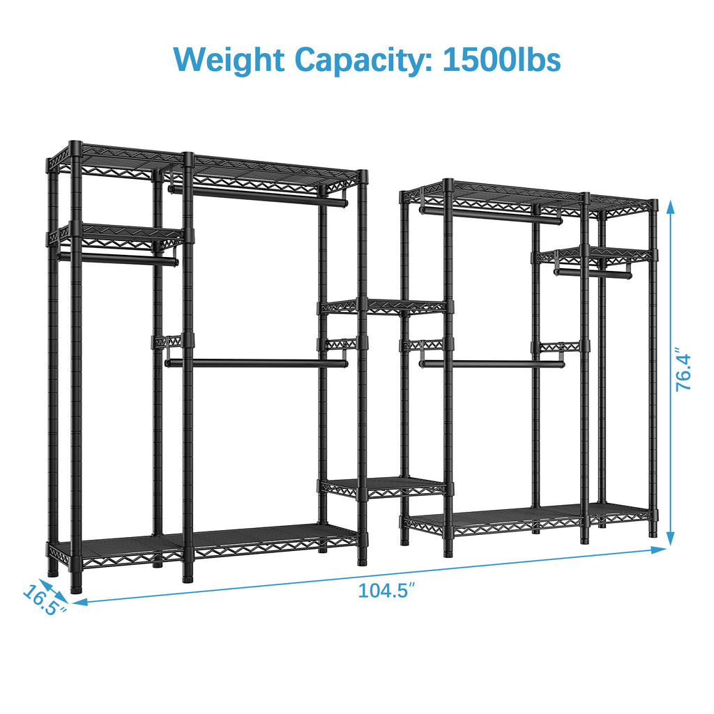 Black Extra Wide Heavy Duty Garment Rack G571349