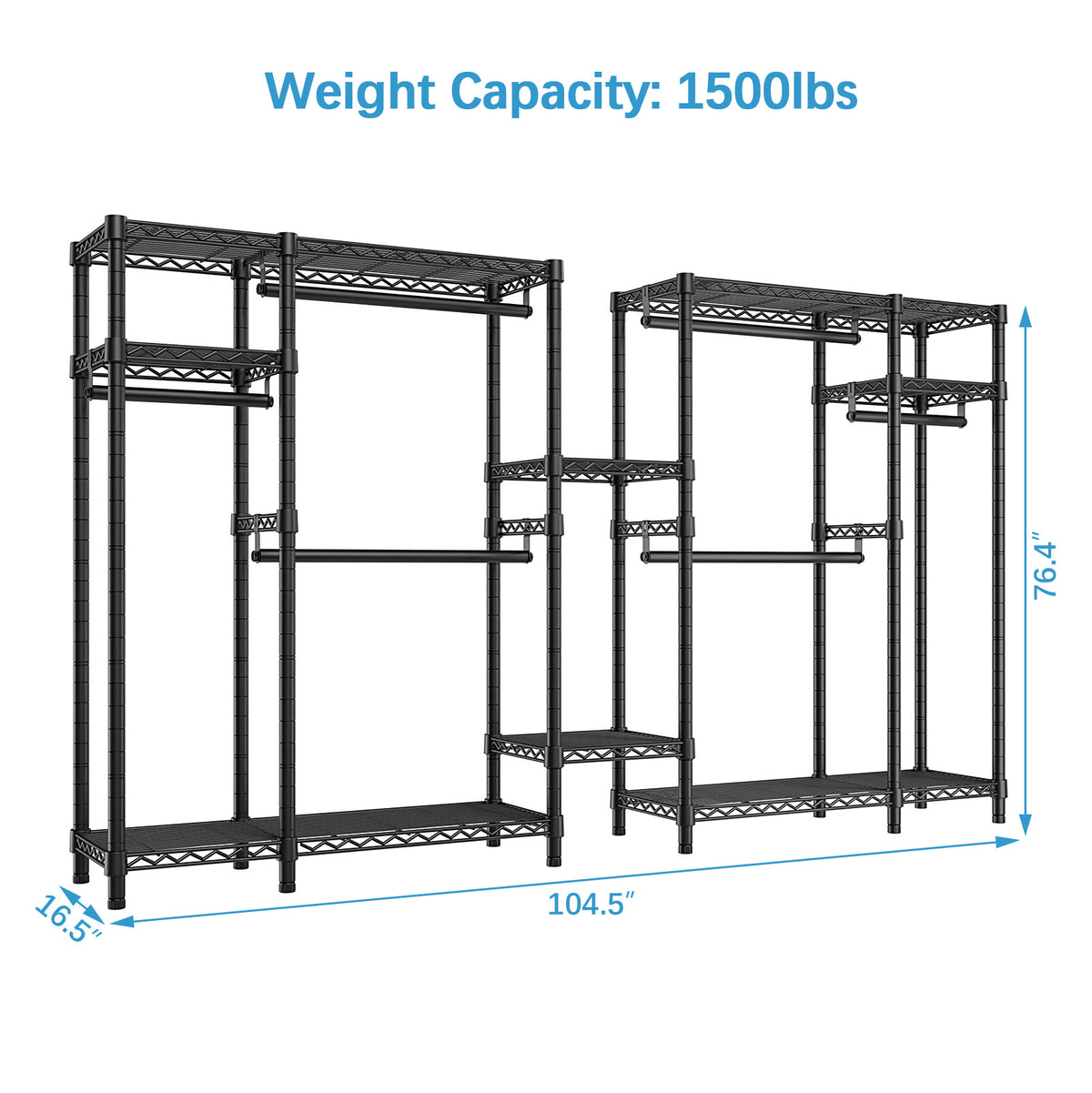 Black Extra Wide Heavy Duty Garment Rack G571349