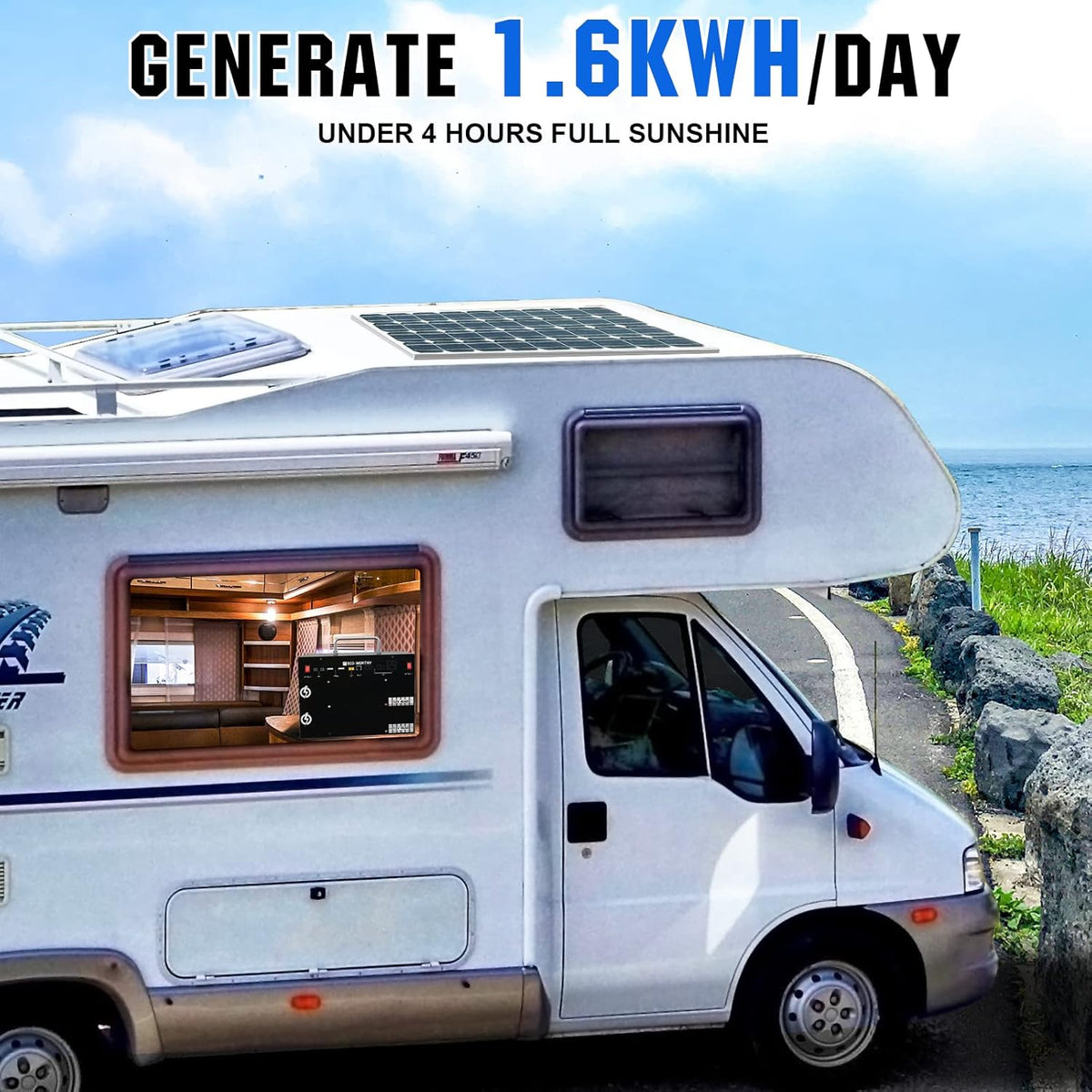 1600WH Complete Solar Power System with 2 195W Solar Panels and 1024WH Power Station Q186