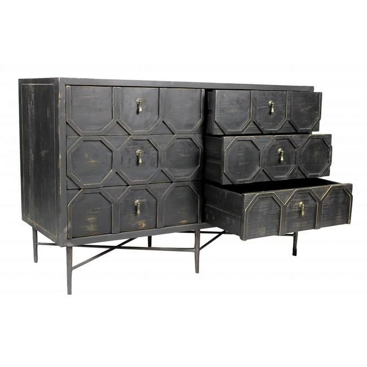 Solid Wood Six Drawer Double Dresser A886