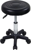 Round Swivel Stool with Wheels Black K5709