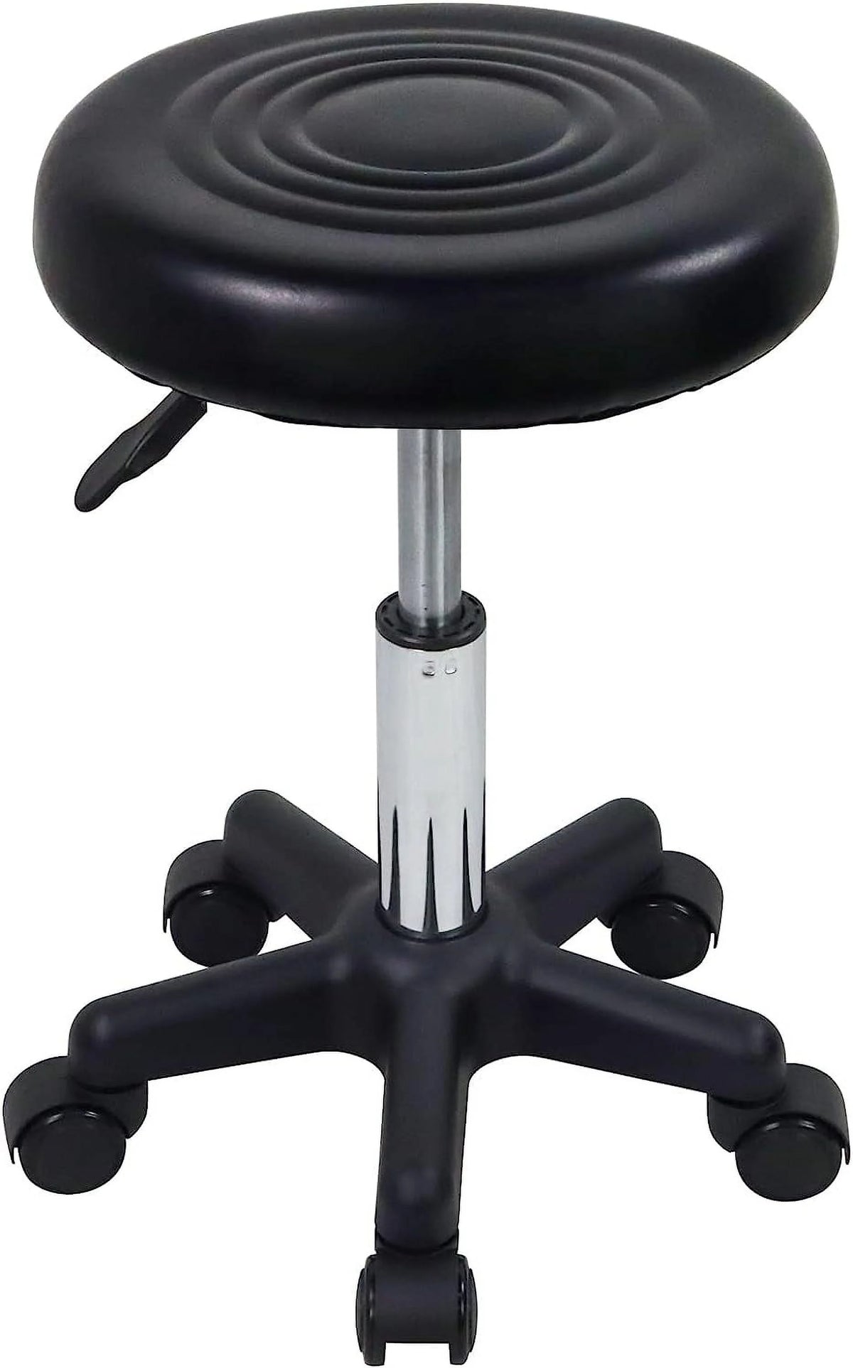 Round Swivel Stool with Wheels Black K5709