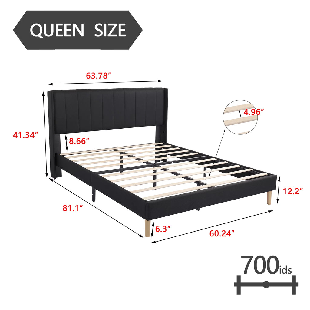 Queen Size Upholstered Platform Bed Frame F9464