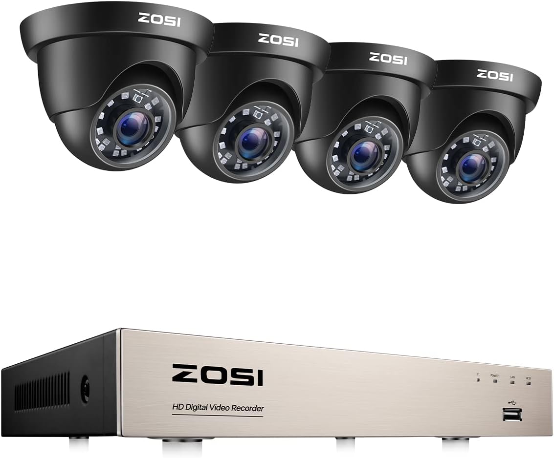 1080p 8CH Security Camera System with 4 Weatherproof Cameras S599245