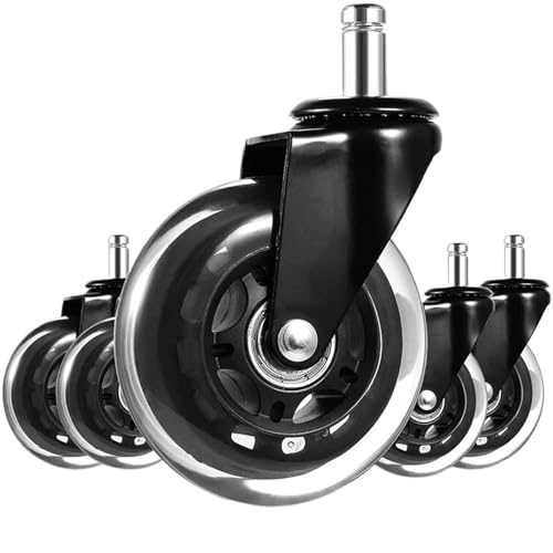 5pc Soft Rubber Swivel Caster Wheels for Office Chair W286