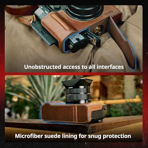 Black Leather Camera Case Kit with Shoulder Strap T177