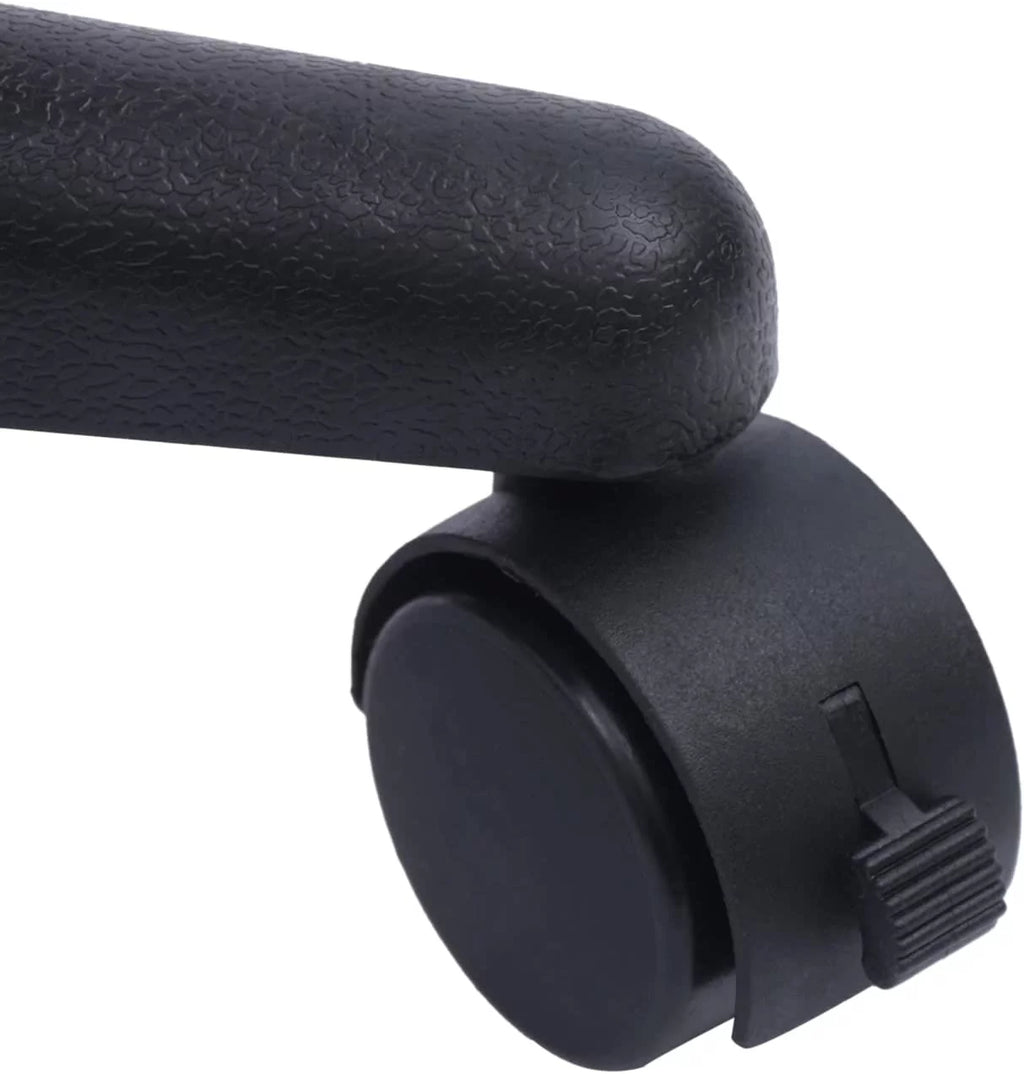 Height Adjustable Leather Foot Stool with Wheels Y820574