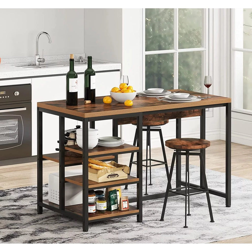 Kitchen Island with Storage Shelves S174125