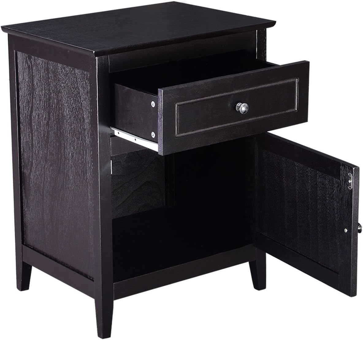 Espresso Wood End Table with Drawer W823337